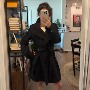 Calvin Klein Black Wool Coat